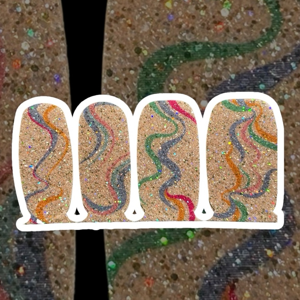 Colorful Glitter Nail Wraps called “ Twisted & Swirl” NWT
